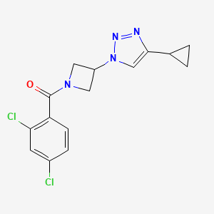 molecular formula C15H14Cl2N4O B2882156 (3-(4-环丙基-1H-1,2,3-三唑-1-基)氮杂环丁-1-基)(2,4-二氯苯基)甲酮 CAS No. 2097922-62-6