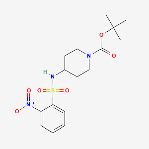 molecular formula C16H23N3O6S B2882157 叔丁基 4-(2-硝基苯磺酰胺基)哌啶-1-甲酸酯 CAS No. 800401-92-7