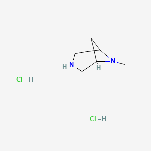 molecular formula C6H14Cl2N2 B2882159 6-Methyl-3,6-diazabicyclo[3.1.1]heptane dihydrochloride CAS No. 2231676-00-7