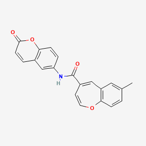 molecular formula C21H15NO4 B2882160 7-甲基-N-(2-氧代-2H-色满-6-基)-1-苯并氧杂茚-4-甲酰胺 CAS No. 1049035-77-9