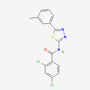 molecular formula C16H11Cl2N3OS B2882165 2,4-二氯-N-[5-(3-甲基苯基)-1,3,4-噻二唑-2-基]苯甲酰胺 CAS No. 392241-30-4