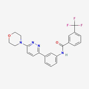 molecular formula C22H19F3N4O2 B2882168 N-(3-(6-吗啉并吡嗪-3-基)苯基)-3-(三氟甲基)苯甲酰胺 CAS No. 922809-04-9