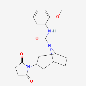 molecular formula C20H25N3O4 B2882170 (1R,5S)-3-(2,5-二氧代吡咯烷-1-基)-N-(2-乙氧基苯基)-8-氮杂双环[3.2.1]辛烷-8-甲酰胺 CAS No. 1904073-91-1