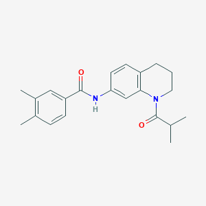 molecular formula C22H26N2O2 B2882171 N-(1-isobutyryl-1,2,3,4-tetrahydroquinolin-7-yl)-3,4-dimethylbenzamide CAS No. 1005301-48-3