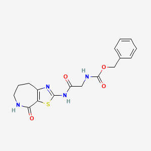 molecular formula C17H18N4O4S B2882172 benzyl (2-oxo-2-((4-oxo-5,6,7,8-tetrahydro-4H-thiazolo[5,4-c]azepin-2-yl)amino)ethyl)carbamate CAS No. 1797093-87-8