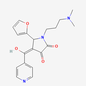 molecular formula C19H21N3O4 B2882175 1-(3-(dimethylamino)propyl)-5-(furan-2-yl)-3-hydroxy-4-isonicotinoyl-1H-pyrrol-2(5H)-one CAS No. 848869-82-9