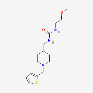 molecular formula C15H25N3O2S B2882180 1-(2-Methoxyethyl)-3-((1-(thiophen-2-ylmethyl)piperidin-4-yl)methyl)urea CAS No. 1207054-93-0