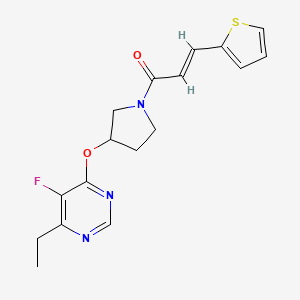 (E)-1-(3-((6-ethyl-5-fluoropyrimidin-4-yl)oxy)pyrrolidin-1-yl)-3-(thiophen-2-yl)prop-2-en-1-one