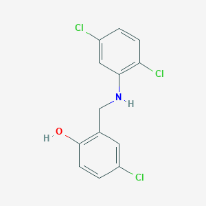 molecular formula C13H10Cl3NO B2882188 4-氯-2-{[(2,5-二氯苯基)氨基]甲基}苯酚 CAS No. 1036577-07-7