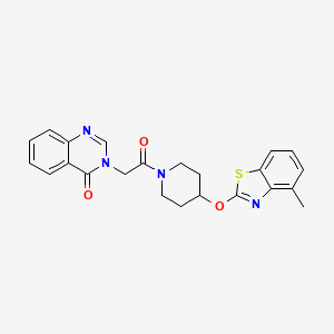molecular formula C23H22N4O3S B2882191 3-(2-(4-((4-methylbenzo[d]thiazol-2-yl)oxy)piperidin-1-yl)-2-oxoethyl)quinazolin-4(3H)-one CAS No. 1286695-49-5