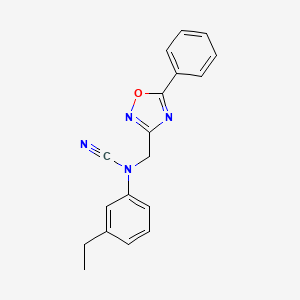 N-cyano-3-ethyl-N-[(5-phenyl-1,2,4-oxadiazol-3-yl)methyl]aniline