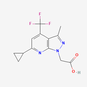 2-(6-Cyclopropyl-3-methyl-4-(trifluoromethyl)-1H-pyrazolo[3,4-b]pyridin-1-yl)acetic acid