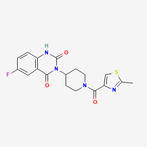 6-fluoro-3-(1-(2-methylthiazole-4-carbonyl)piperidin-4-yl)quinazoline-2,4(1H,3H)-dione