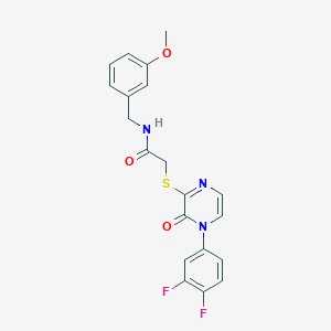 molecular formula C20H17F2N3O3S B2882226 2-((4-(3,4-difluorophenyl)-3-oxo-3,4-dihydropyrazin-2-yl)thio)-N-(3-methoxybenzyl)acetamide CAS No. 899958-80-6