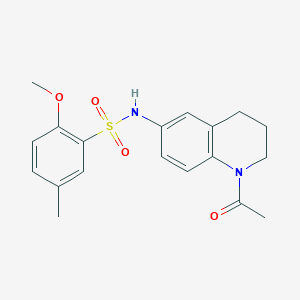 molecular formula C19H22N2O4S B2882229 N-(1-乙酰基-1,2,3,4-四氢喹啉-6-基)-2-甲氧基-5-甲基苯磺酰胺 CAS No. 1005299-52-4