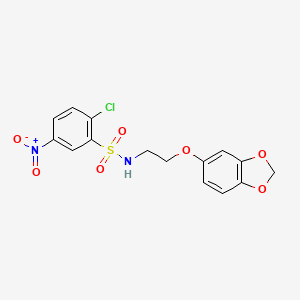 molecular formula C15H13ClN2O7S B2882234 N-(2-(benzo[d][1,3]dioxol-5-yloxy)ethyl)-2-chloro-5-nitrobenzenesulfonamide CAS No. 1105234-96-5