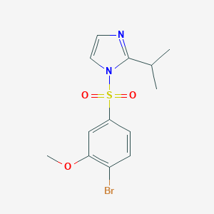 molecular formula C13H15BrN2O3S B288224 1-[(4-bromo-3-methoxyphenyl)sulfonyl]-2-isopropyl-1H-imidazole 