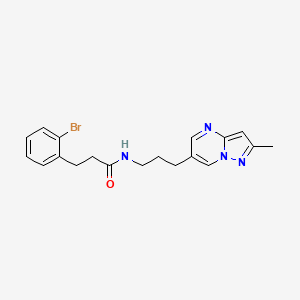 molecular formula C19H21BrN4O B2882242 3-(2-bromophenyl)-N-(3-(2-methylpyrazolo[1,5-a]pyrimidin-6-yl)propyl)propanamide CAS No. 1797321-20-0