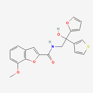 N-(2-(furan-2-yl)-2-hydroxy-2-(thiophen-3-yl)ethyl)-7-methoxybenzofuran-2-carboxamide