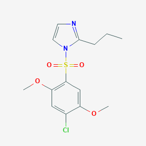 molecular formula C14H17ClN2O4S B288225 1-[(4-chloro-2,5-dimethoxyphenyl)sulfonyl]-2-propyl-1H-imidazole 