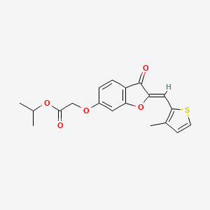 molecular formula C19H18O5S B2882251 (Z)-异丙基 2-((2-((3-甲基噻吩-2-基)亚甲基)-3-氧代-2,3-二氢苯并呋喃-6-基)氧基)乙酸酯 CAS No. 622806-88-6