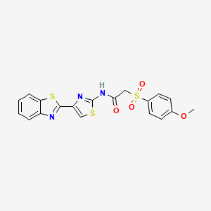 N-(4-(benzo[d]thiazol-2-yl)thiazol-2-yl)-2-((4-methoxyphenyl)sulfonyl)acetamide