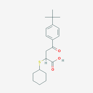 molecular formula C20H28O3S B2882255 4-(4-(Tert-butyl)phenyl)-2-(cyclohexylsulfanyl)-4-oxobutanoic acid CAS No. 301193-85-1