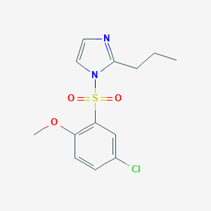 molecular formula C13H15ClN2O3S B288226 1-[(5-chloro-2-methoxyphenyl)sulfonyl]-2-propyl-1H-imidazole 