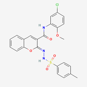 (2Z)-N-(5-chloro-2-methoxyphenyl)-2-[(4-methylbenzenesulfonamido)imino]-2H-chromene-3-carboxamide