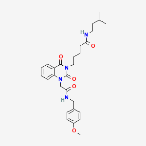 5-[1-{2-[(4-methoxybenzyl)amino]-2-oxoethyl}-2,4-dioxo-1,4-dihydroquinazolin-3(2H)-yl]-N-(3-methylbutyl)pentanamide