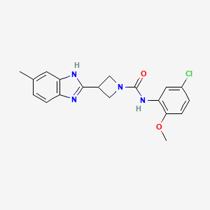 molecular formula C19H19ClN4O2 B2882268 N-(5-chloro-2-methoxyphenyl)-3-(5-methyl-1H-benzo[d]imidazol-2-yl)azetidine-1-carboxamide CAS No. 1396886-42-2