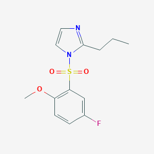 molecular formula C13H15FN2O3S B288227 1-[(5-fluoro-2-methoxyphenyl)sulfonyl]-2-propyl-1H-imidazole 