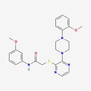 molecular formula C24H27N5O3S B2882273 1,3-二甲基-6-{4-[(4-甲基苯基)乙酰]-1,4-二氮杂环戊烷-1-基}嘧啶-2,4(1H,3H)-二酮 CAS No. 1115867-08-7