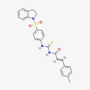 molecular formula C25H23N3O3S2 B2882275 (2E)-N-({[4-(2,3-二氢-1H-吲哚-1-磺酰)苯基]氨基硫代甲酰}-3-(4-甲基苯基)丙-2-烯酰胺 CAS No. 587841-65-4