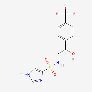 molecular formula C13H14F3N3O3S B2882281 N-(2-hydroxy-2-(4-(trifluoromethyl)phenyl)ethyl)-1-methyl-1H-imidazole-4-sulfonamide CAS No. 1448122-83-5