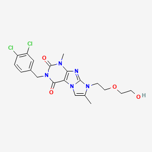 molecular formula C20H21Cl2N5O4 B2882284 3-(3,4-dichlorobenzyl)-8-(2-(2-hydroxyethoxy)ethyl)-1,7-dimethyl-1H-imidazo[2,1-f]purine-2,4(3H,8H)-dione CAS No. 938824-93-2