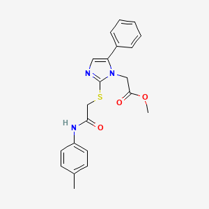 methyl 2-(2-((2-oxo-2-(p-tolylamino)ethyl)thio)-5-phenyl-1H-imidazol-1-yl)acetate