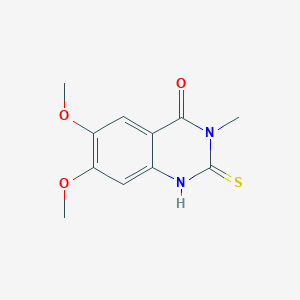 molecular formula C11H12N2O3S B2882303 2-mercapto-6,7-dimethoxy-3-methylquinazolin-4(3H)-one CAS No. 183170-38-9