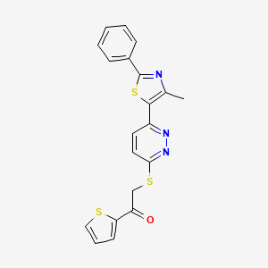 2-((6-(4-Methyl-2-phenylthiazol-5-yl)pyridazin-3-yl)thio)-1-(thiophen-2-yl)ethanone