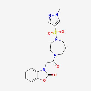 3-(2-(4-((1-methyl-1H-pyrazol-4-yl)sulfonyl)-1,4-diazepan-1-yl)-2-oxoethyl)benzo[d]oxazol-2(3H)-one