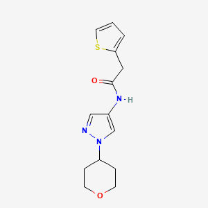 N-(1-(tetrahydro-2H-pyran-4-yl)-1H-pyrazol-4-yl)-2-(thiophen-2-yl)acetamide