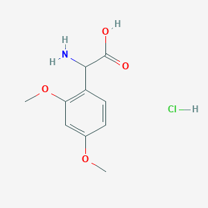 molecular formula C10H14ClNO4 B2882323 2-Amino-2-(2,4-dimethoxyphenyl)acetic acid;hydrochloride CAS No. 2137451-44-4