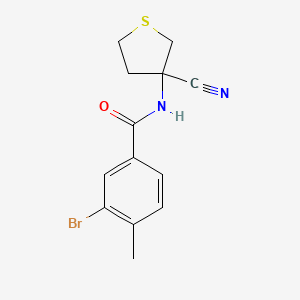 molecular formula C13H13BrN2OS B2882325 3-bromo-N-(3-cyanothiolan-3-yl)-4-methylbenzamide CAS No. 1394726-51-2