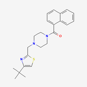molecular formula C23H27N3OS B2882326 (4-((4-(叔丁基)噻唑-2-基)甲基)哌嗪-1-基)(萘-1-基)甲苯酮 CAS No. 1105222-76-1