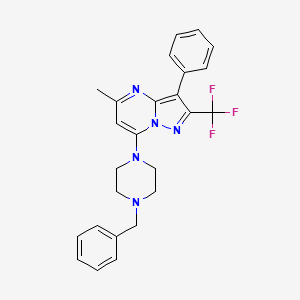 7-(4-Benzylpiperazin-1-yl)-5-methyl-3-phenyl-2-(trifluoromethyl)pyrazolo[1,5-a]pyrimidine