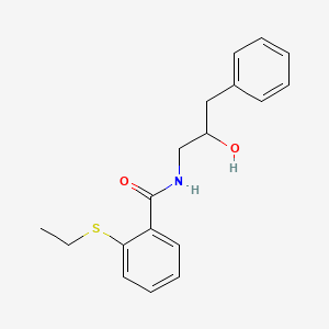 molecular formula C18H21NO2S B2882330 2-(ethylthio)-N-(2-hydroxy-3-phenylpropyl)benzamide CAS No. 1351632-33-1