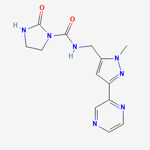 N-((1-methyl-3-(pyrazin-2-yl)-1H-pyrazol-5-yl)methyl)-2-oxoimidazolidine-1-carboxamide