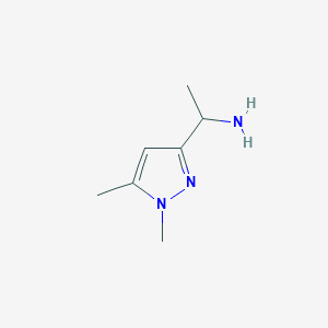 molecular formula C7H13N3 B2882340 1-(1,5-Dimethylpyrazol-3-yl)ethanamine CAS No. 1480011-80-0