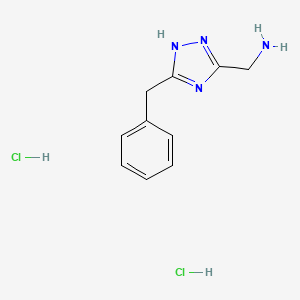 molecular formula C10H14Cl2N4 B2882346 (5-Benzyl-1H-1,2,4-triazol-3-yl)methanamine;dihydrochloride CAS No. 2287285-47-4