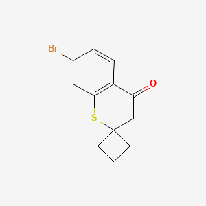 molecular formula C12H11BrOS B2882347 7'-Bromospiro[cyclobutane-1,2'-thiochroman]-4'-one CAS No. 1823366-63-7